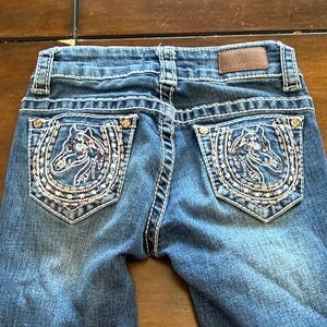 Shyanne Blue Kids Jeans with Horse Embroidery